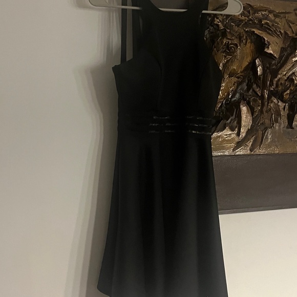 City Studio Black Dress with Zipper Detail - Picture 1 of 5